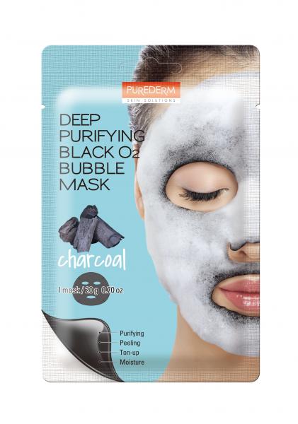 Purederm Deep Purifying Black O2 Bubble Mask "Charcoal"