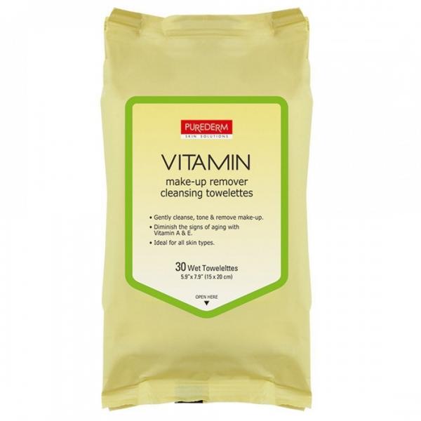 Purederm make-up remover cleansing towelettes Vitamin