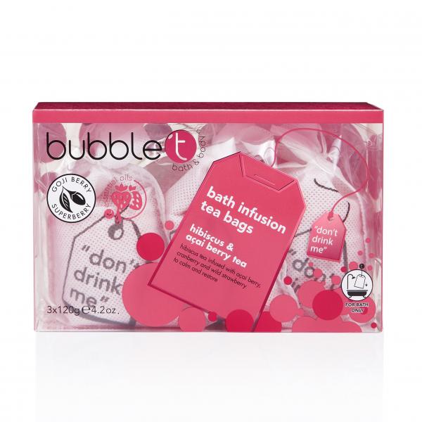 Bubble T Bath T-bags in Hibiscus & acai berry Tea