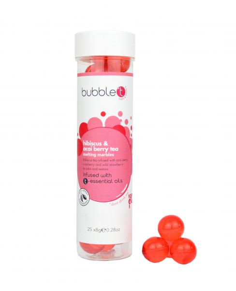 Bubble T Bath pearls in Hibiscus & acai berry Tea 