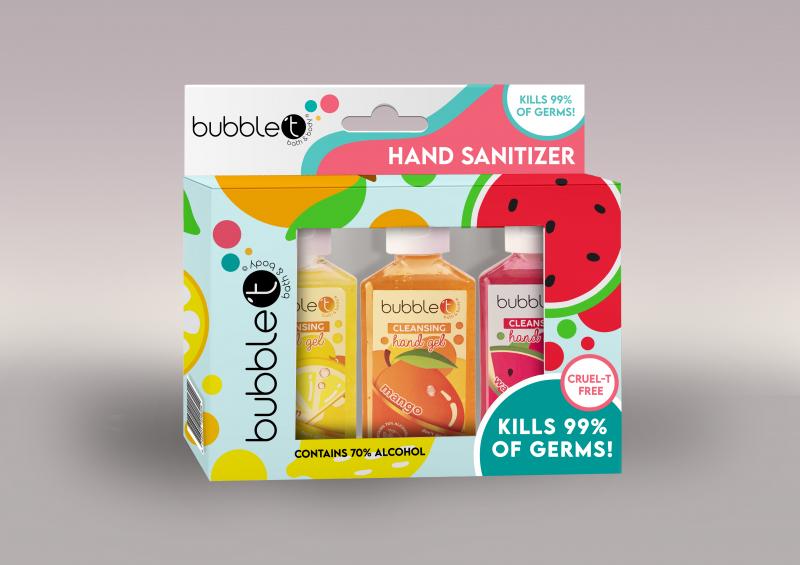 Bubble-T hand sanitizers box