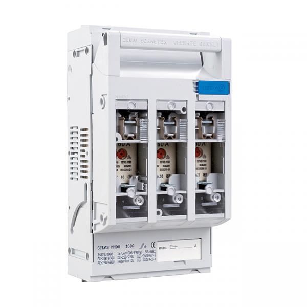 Paralleelvinnaklüliti NH 000 690V, 100A, 3-pole, terminal1,5-50mm2, alusele